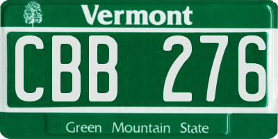 VT license plate CBB276