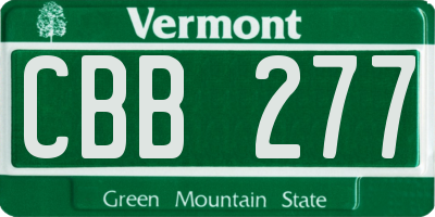 VT license plate CBB277