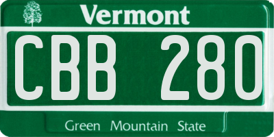 VT license plate CBB280