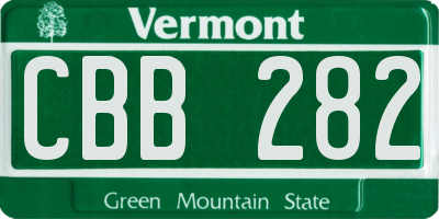 VT license plate CBB282