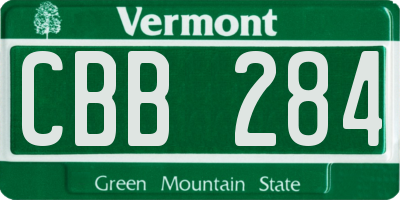 VT license plate CBB284