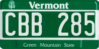 VT license plate CBB285