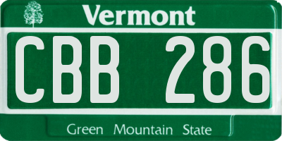 VT license plate CBB286