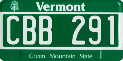 VT license plate CBB291
