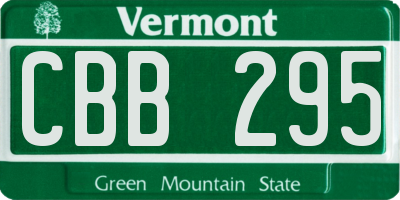 VT license plate CBB295