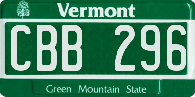 VT license plate CBB296