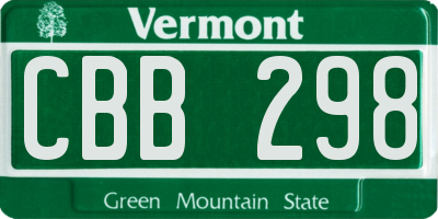VT license plate CBB298