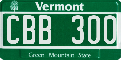 VT license plate CBB300