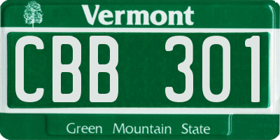 VT license plate CBB301
