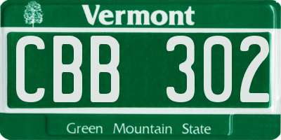 VT license plate CBB302