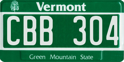 VT license plate CBB304