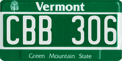 VT license plate CBB306