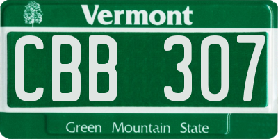 VT license plate CBB307