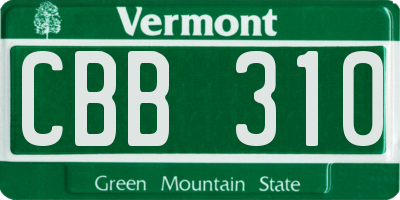 VT license plate CBB310