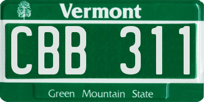 VT license plate CBB311
