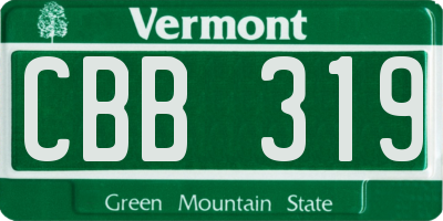 VT license plate CBB319