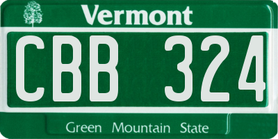 VT license plate CBB324