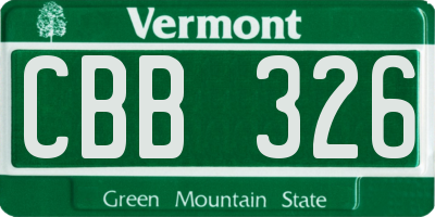 VT license plate CBB326