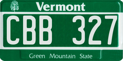 VT license plate CBB327