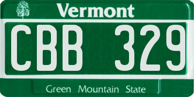 VT license plate CBB329