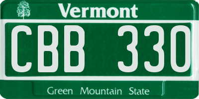 VT license plate CBB330