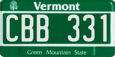 VT license plate CBB331