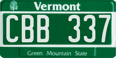 VT license plate CBB337