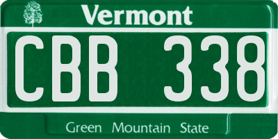 VT license plate CBB338