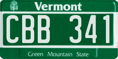 VT license plate CBB341