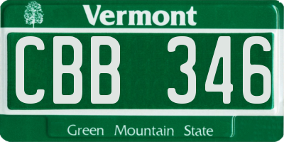 VT license plate CBB346