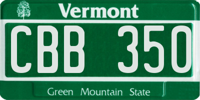 VT license plate CBB350