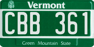 VT license plate CBB361