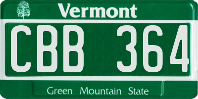 VT license plate CBB364
