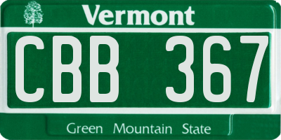 VT license plate CBB367