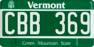 VT license plate CBB369