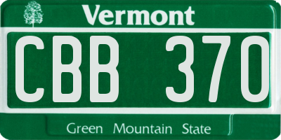 VT license plate CBB370