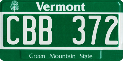 VT license plate CBB372