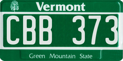VT license plate CBB373