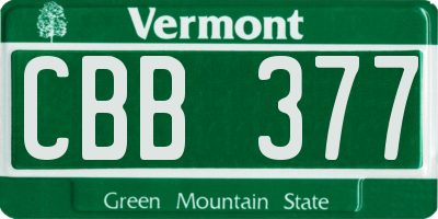 VT license plate CBB377