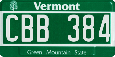 VT license plate CBB384