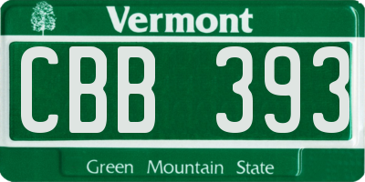 VT license plate CBB393