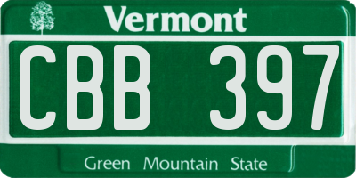 VT license plate CBB397