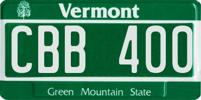 VT license plate CBB400
