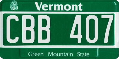 VT license plate CBB407