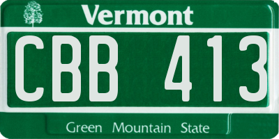 VT license plate CBB413