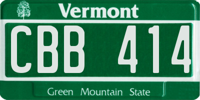 VT license plate CBB414