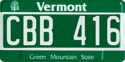 VT license plate CBB416