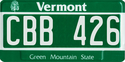 VT license plate CBB426