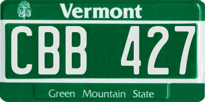 VT license plate CBB427
