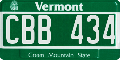 VT license plate CBB434